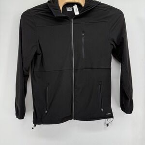 Motion Full Zip Hoody Jacket Black L Lightweight Athletic Activewear